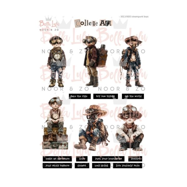 Collagevel steampunk boys