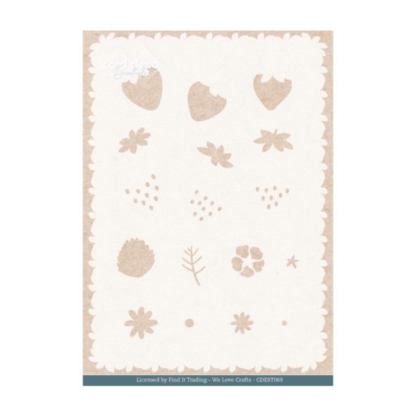 Stencil sweet strawberries