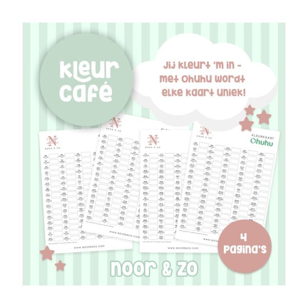 Ohuhu holulu kleurenkaart geprint
