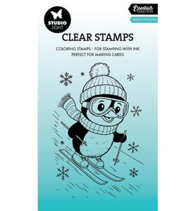 Stempel skiënde pinguin