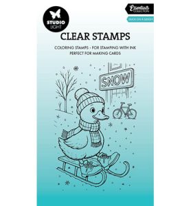 Stempel eend op slee