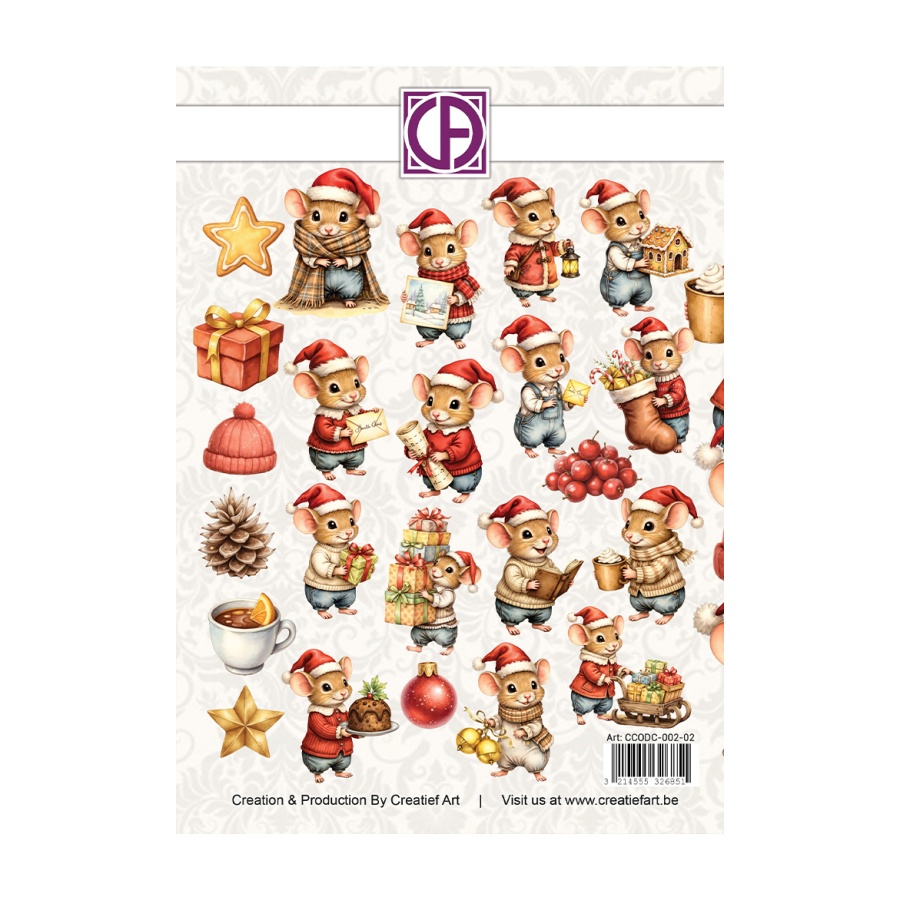Stansplaatjes sweet little mice christmas - Afbeelding 2