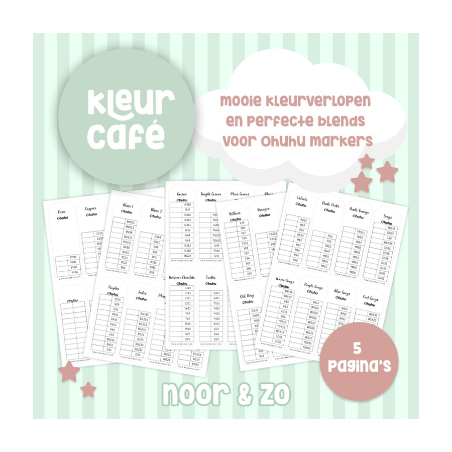 Ohuhu honolulu kleurenkaart geprint kleurverlopen