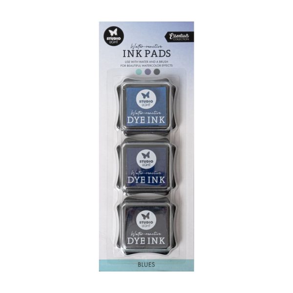 Ink pads water-reactive blues