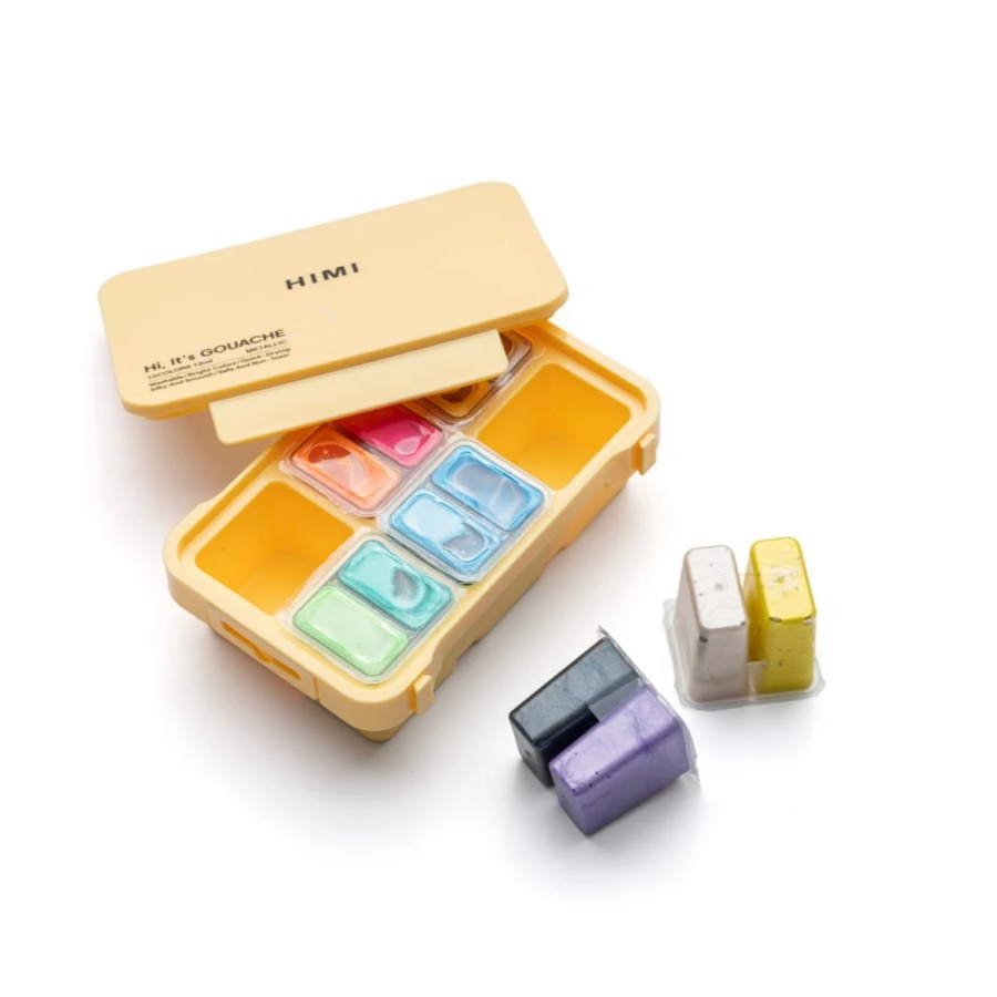 Gouache Metallic set 12 st. - Afbeelding 4