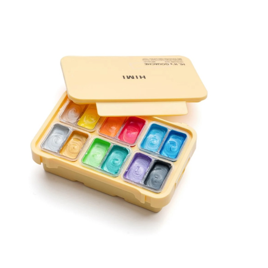 Gouache Metallic set 12 st. - Afbeelding 2