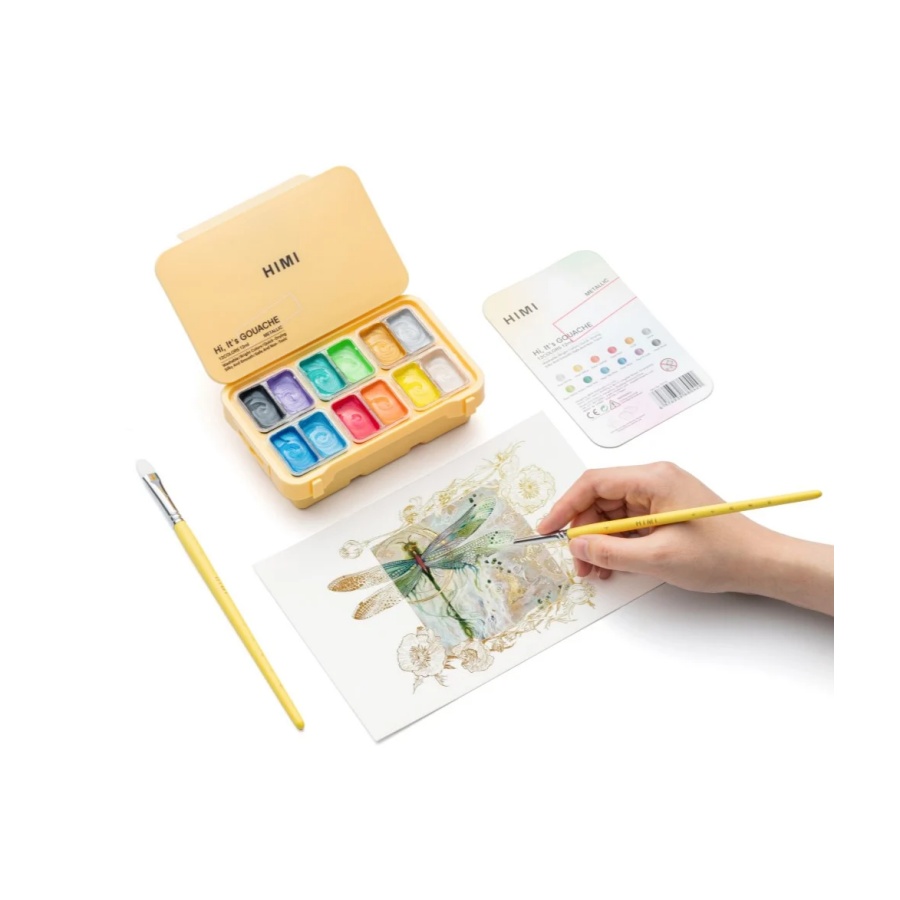 Gouache Metallic set 12 st. - Afbeelding 12