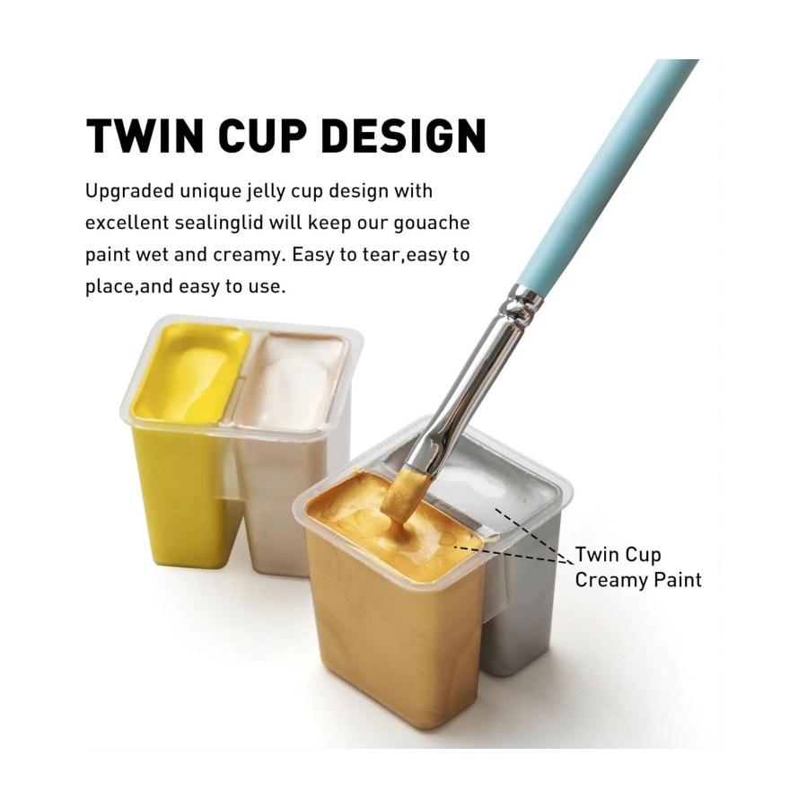 Gouache Metallic set 12 st. - Afbeelding 10