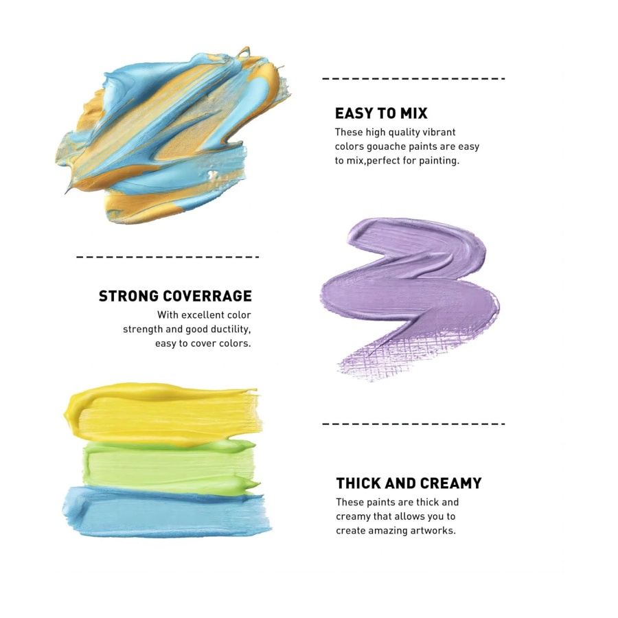 Gouache Metallic set 12 st. - Afbeelding 9