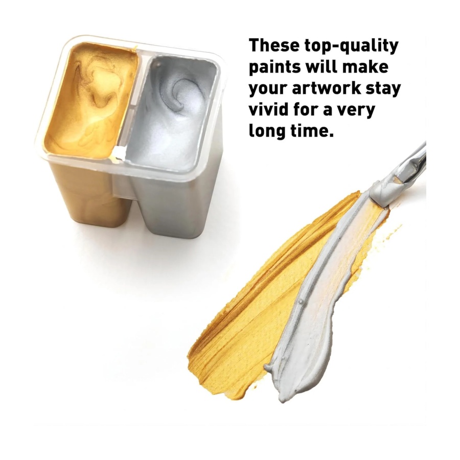 Gouache Metallic set 12 st. - Afbeelding 8