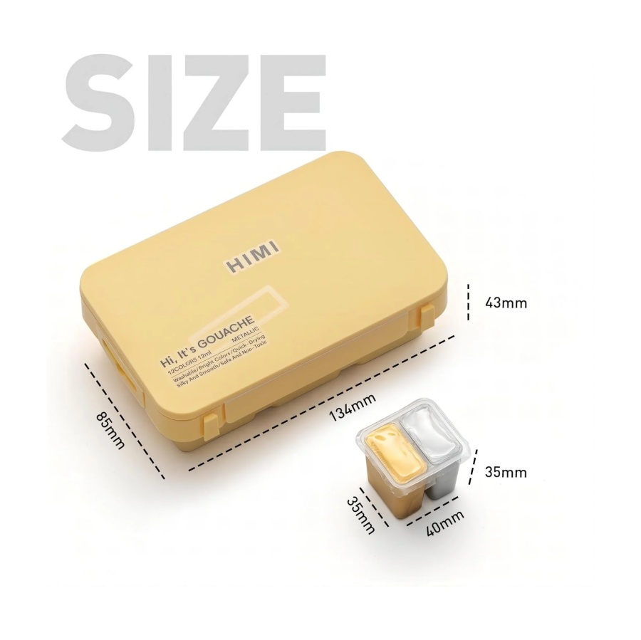 Gouache Metallic set 12 st. - Afbeelding 5