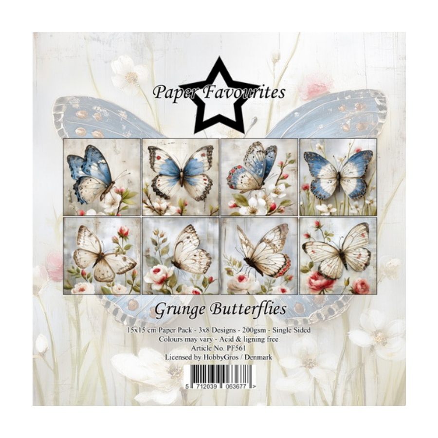 Designpapier grunge Butterflies
