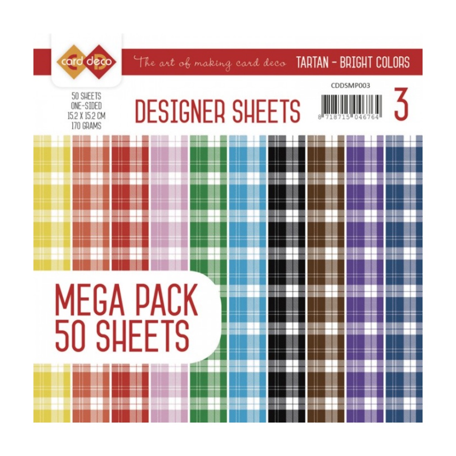 Designpapier tartan bright colors mega pack