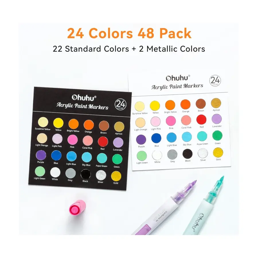 Acrylic marker set 24 in etui chisel & round - Afbeelding 3