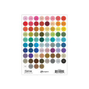 Distress small round label sheets black