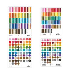 Distress label assortment sheets black small & large round labels