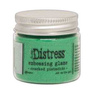 Distress embossing glaze cracked pistachio