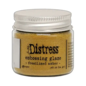 Distress embossing glaze fossilized amber
