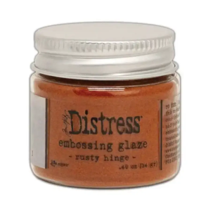 Distress embossing glaze rusty hinge