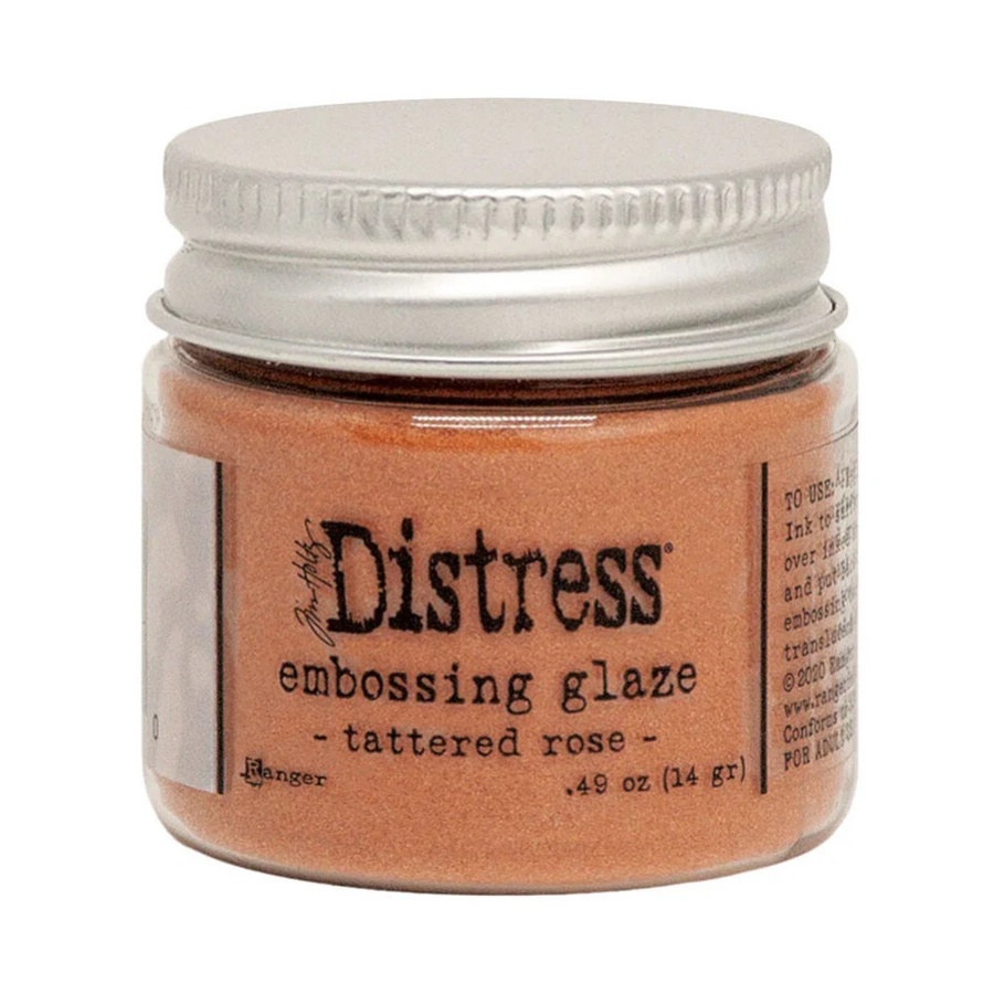 Distress embossing glaze tattered rose