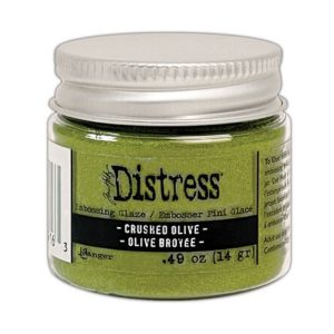 Distress embossing glaze chrushed olive