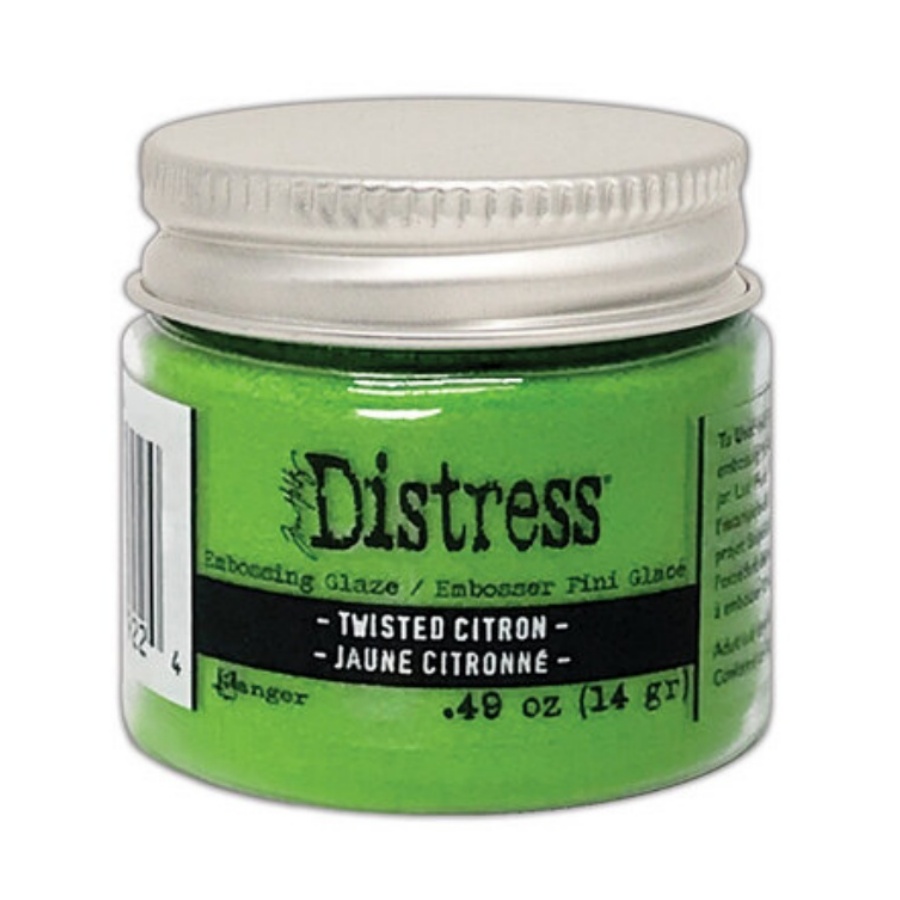 Distress embossing glaze twisted citron