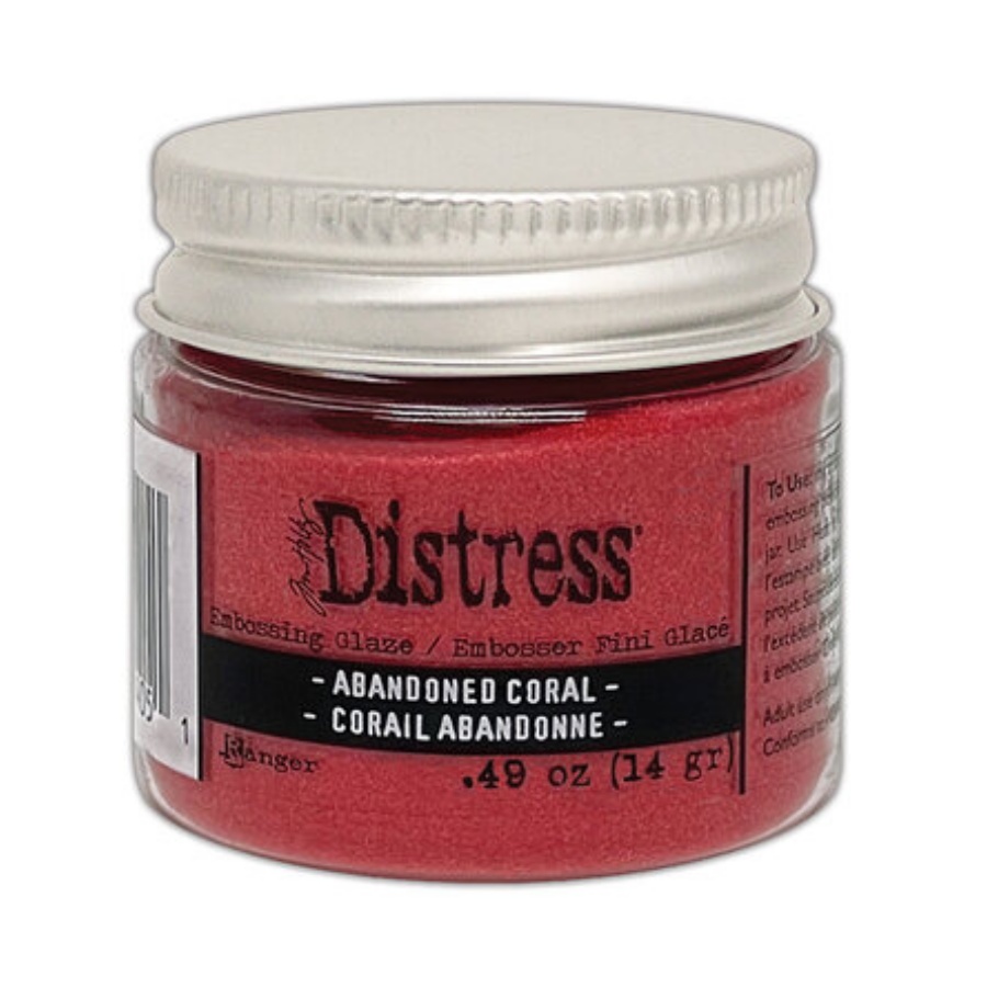 Distress embossing glaze abandoned coral