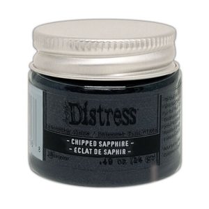 Distress embossing glaze chipped sapphire