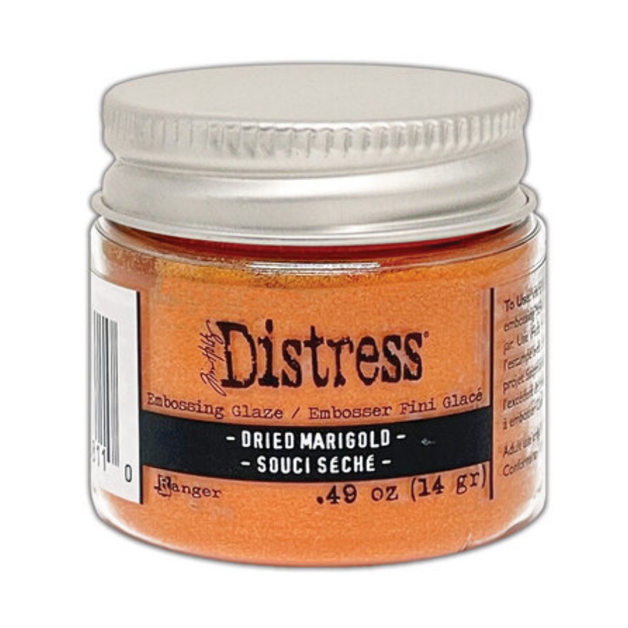 Distress embossing glaze dried marigold