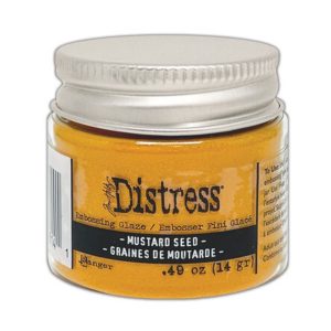 Distress embossing glaze mustard seed