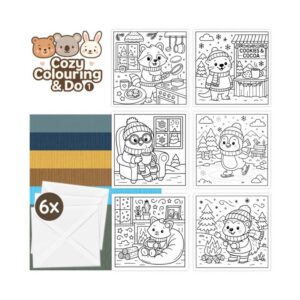 Cozy Colouring Cards Set winter Friends
