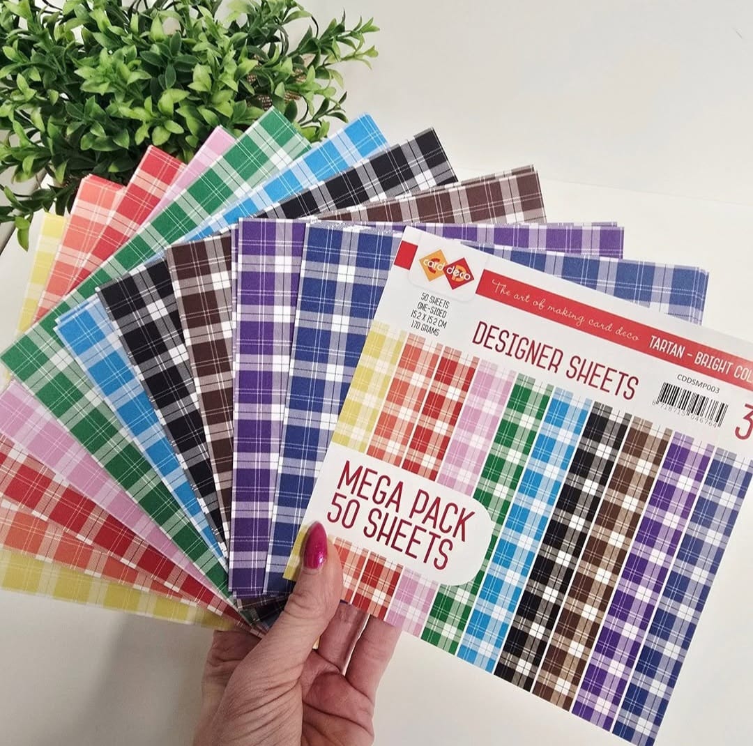 Designpapier tartan bright colors mega pack - Afbeelding 2