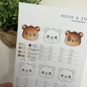Leerzame les beren kleuren met alcohol markers incl. oefenblad