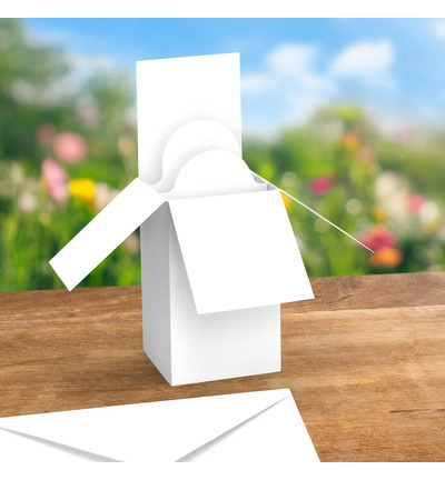 Pop up box kaart & envelop wit