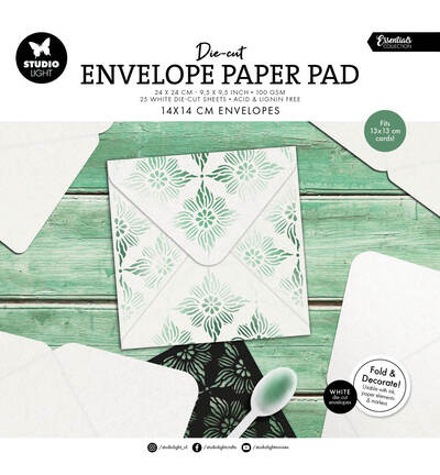 Stansblok envelopes for cards wit/groen