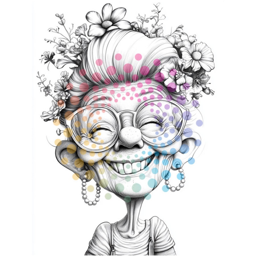 Kleurboek vrolijke oma's - Afbeelding 4