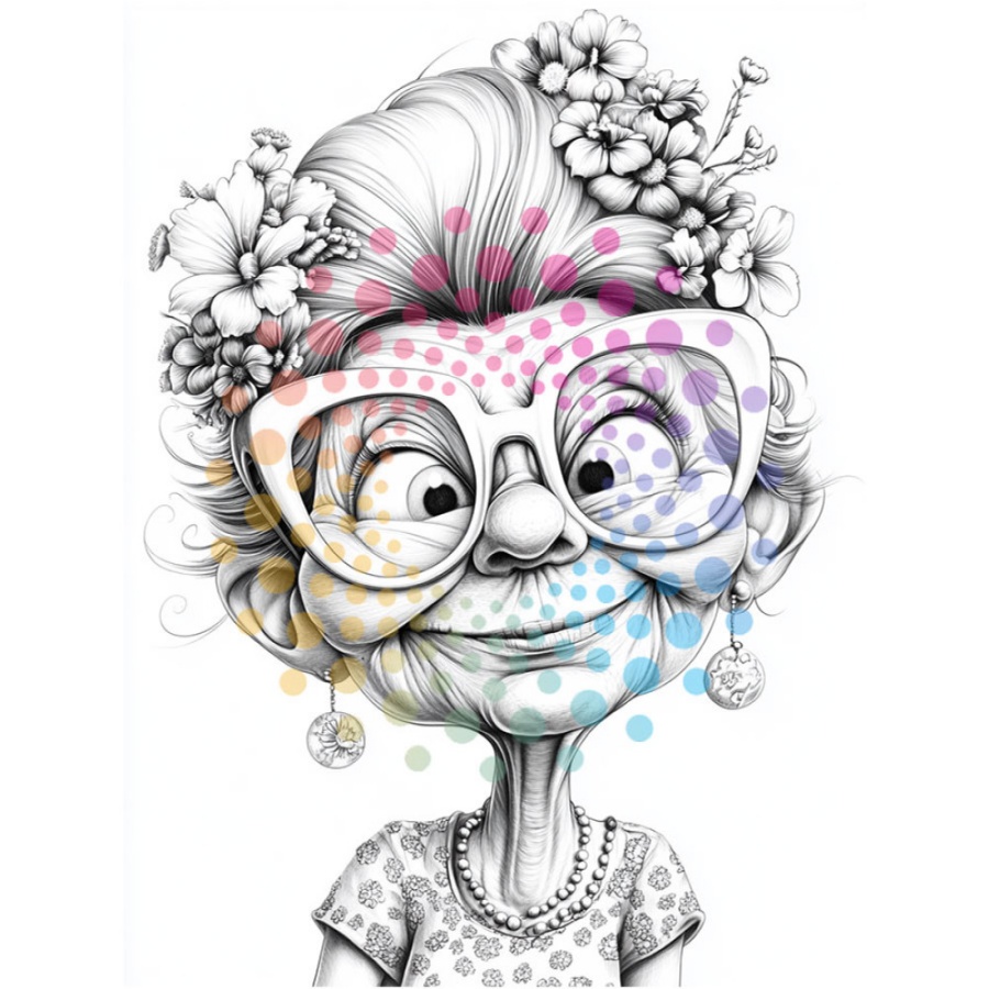 Kleurboek vrolijke oma's - Afbeelding 3