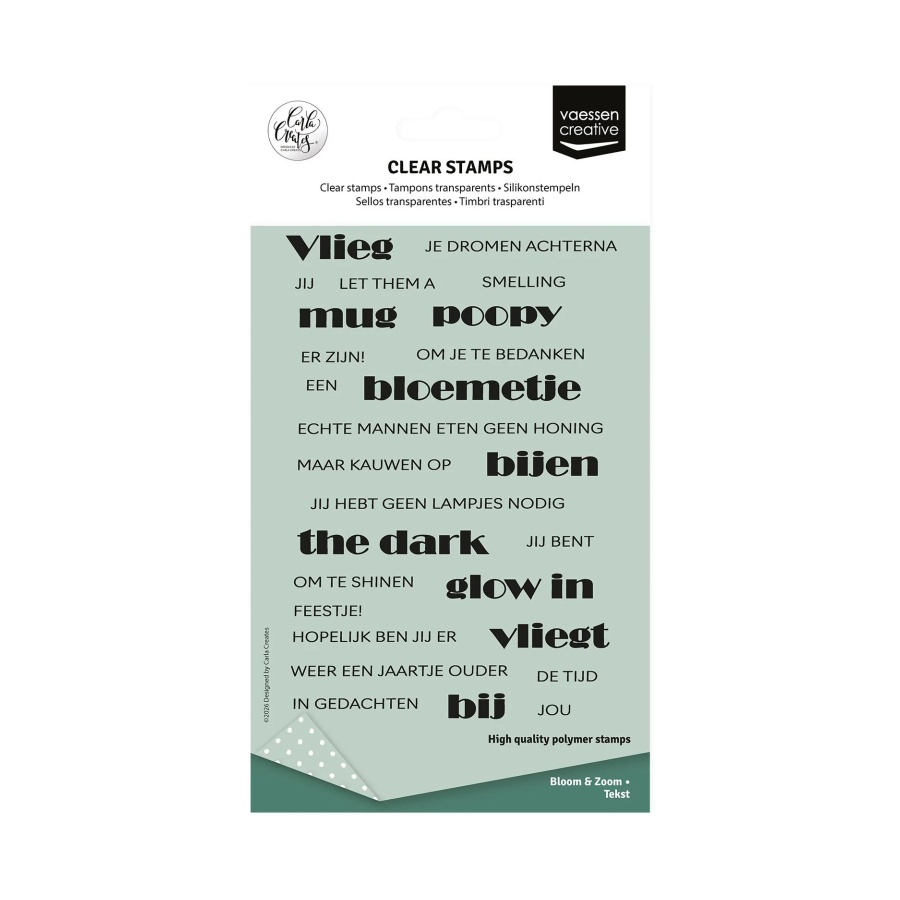 Stempel tekst bloom & zoom