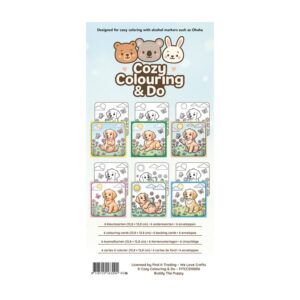 Cozy Colouring Cards Set buddy the puppy