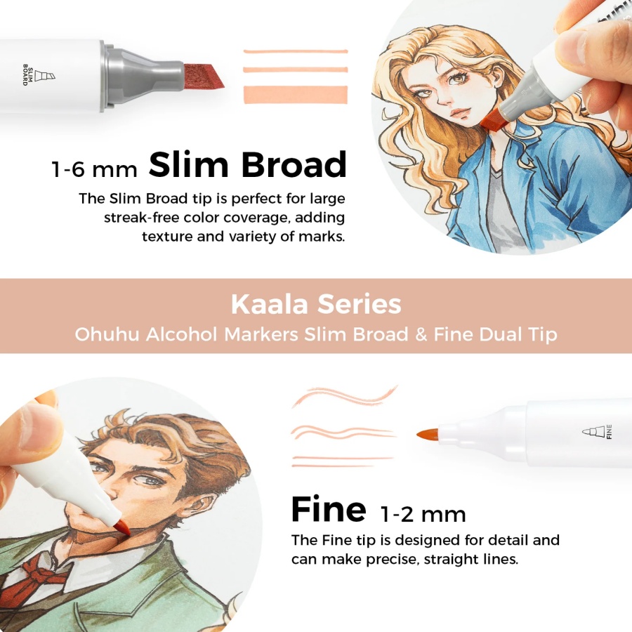 Kaala alcoholmarkers skintones 24 st. - Afbeelding 8