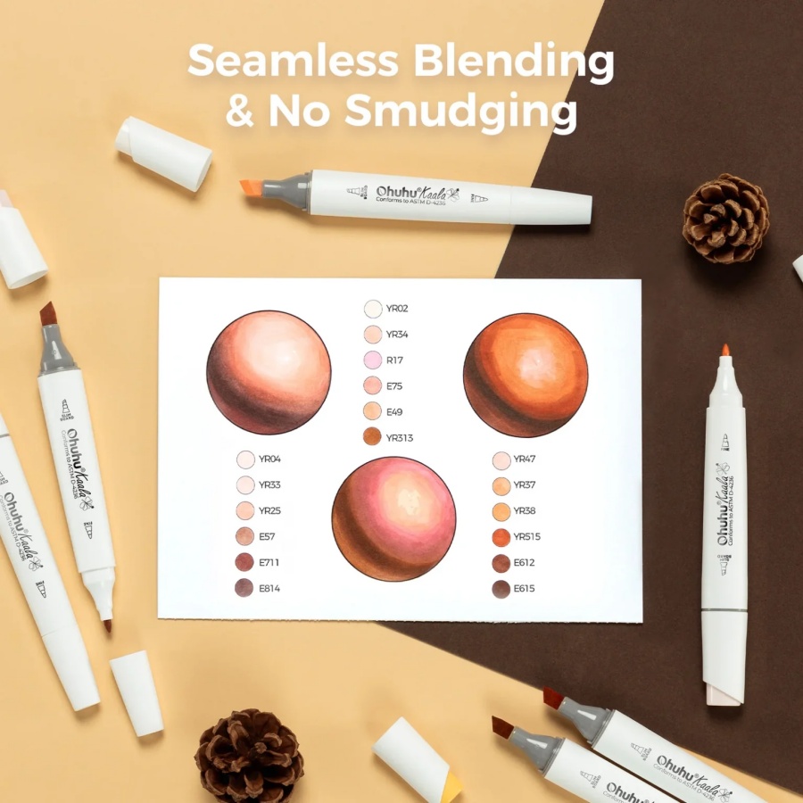 Kaala alcoholmarkers skintones 24 st. - Afbeelding 3