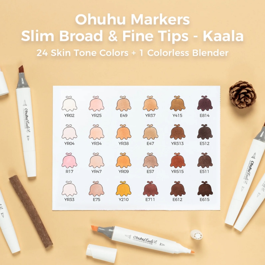 Kaala alcoholmarkers skintones 24 st. - Afbeelding 2