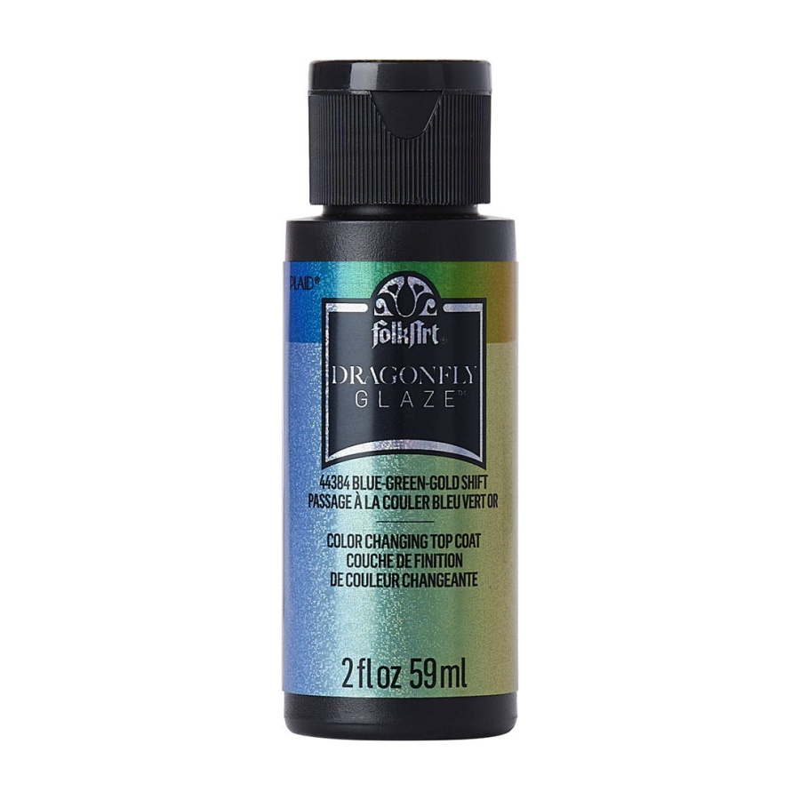 Dragonfly glaze blue green gold shift