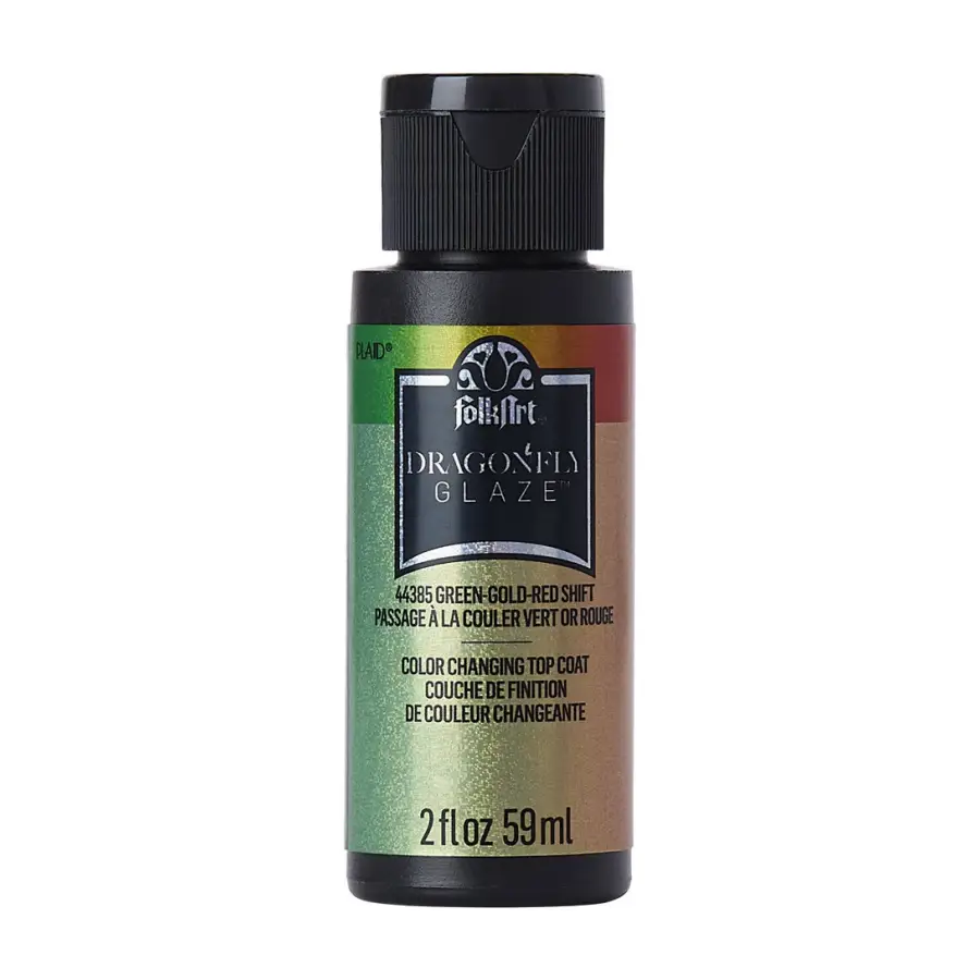 Dragonfly glaze green gold red shift