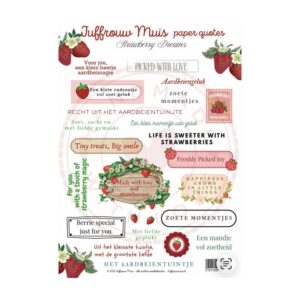 Knipvel teksten strawberry garden dreams