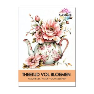 Kleurboek theetijd vol bloemen