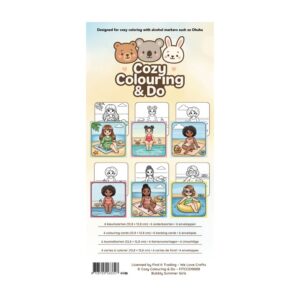 Cozy Colouring Cards Set bubbly summer girls