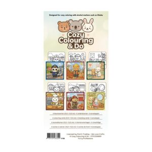 Cozy Colouring Cards Set furry professions