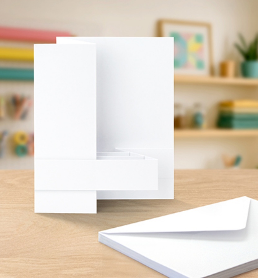 Side pop-up kaarten en enveloppen wit - Afbeelding 2