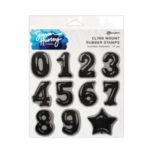 Rubberstempel number balloons
